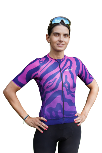 Koszulka rowerowa damska fioletowa air violet