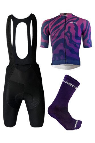 Strój kolarski męski full kit fioletowy