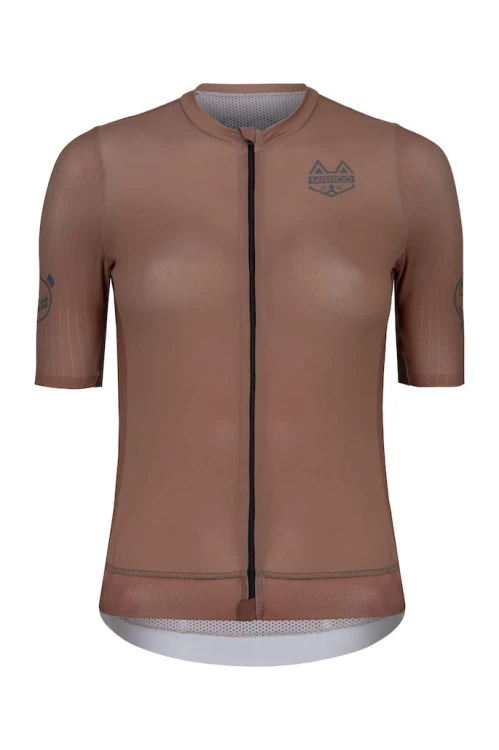 Koszulka kolarska damska brązowa air (mocha mousse) - przód