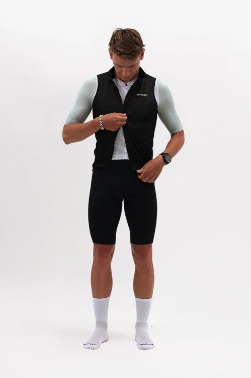 Kamizelka rowerowa czarna (model 2.0) - zamek dwusuwakowy