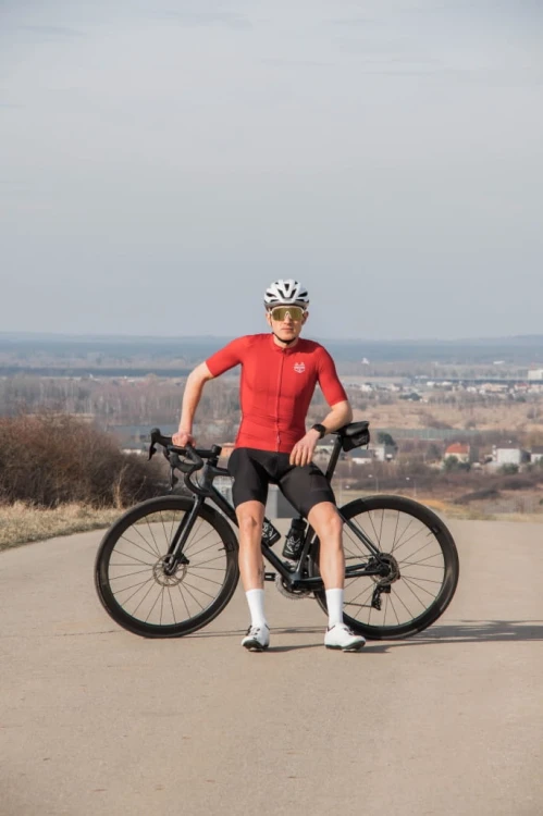 Koszulka rowerowa męska czerwona