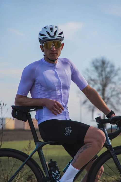 Koszulka rowerowa męska liliowa