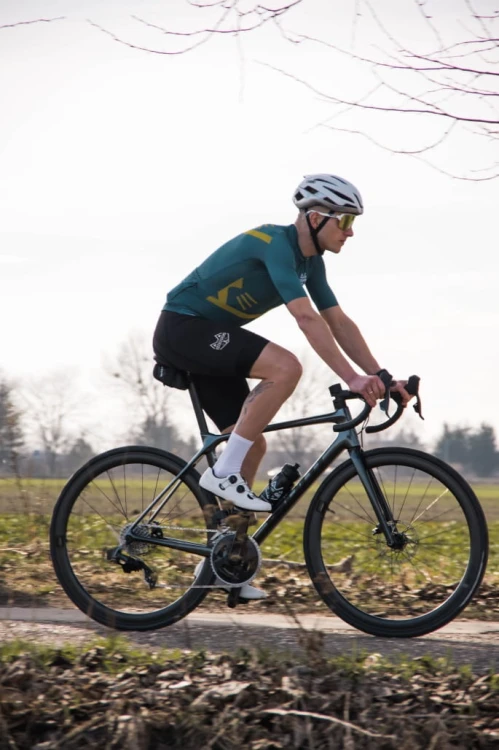 Koszulka rowerowa męska butelkowa zieleń