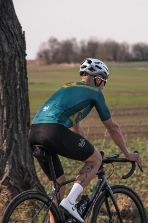 Koszulka rowerowa męska butelkowa zieleń