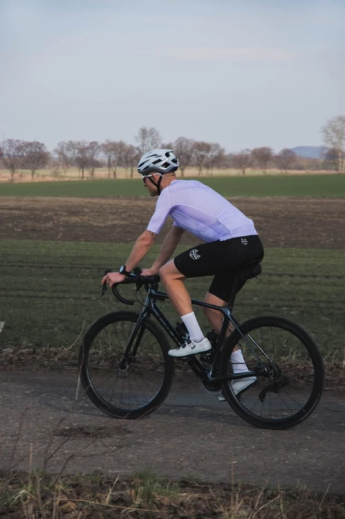 Koszulka rowerowa męska liliowa
