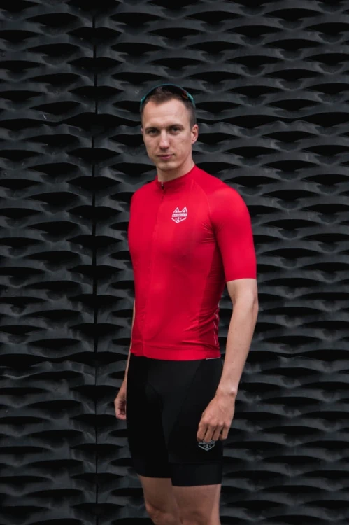 Koszulka rowerowa męska czerwona