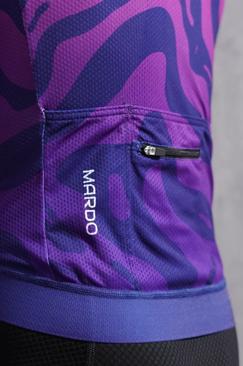 Koszulka rowerowa męska fioletowa air violet - kieszenie