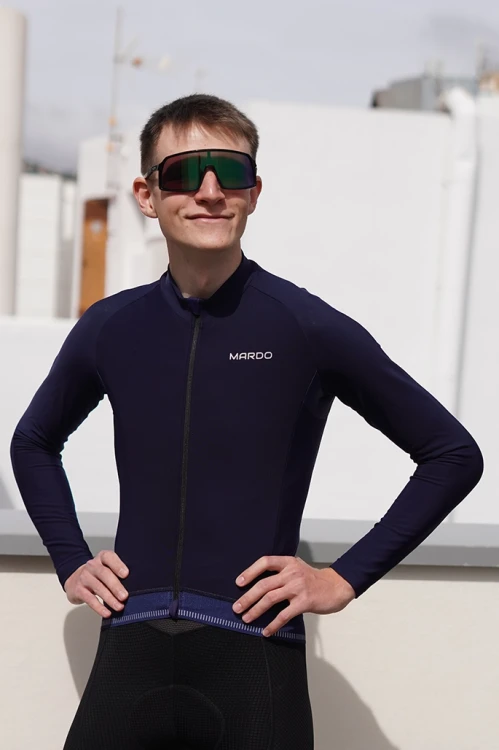 Bluza rowerowa męska granatowa
