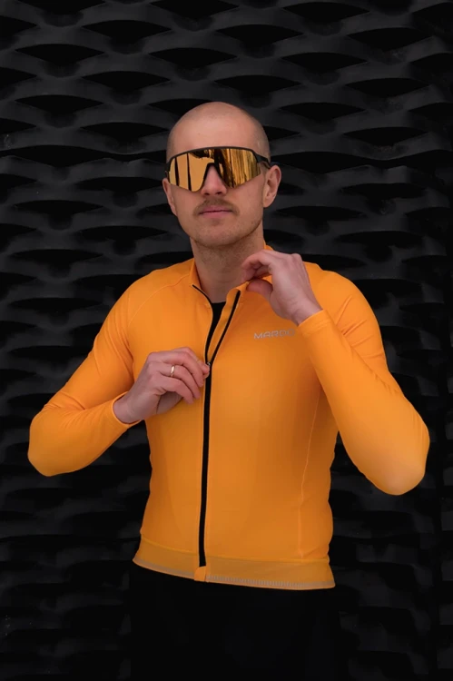 Bluza rowerowa męska hiszpańska pomarańcza - zamek