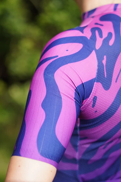 Koszulka rowerowa damska fioletowa air violet  - rękawki aero