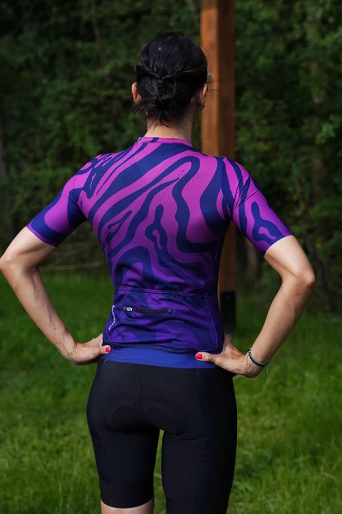 Koszulka rowerowa damska fioletowa air violet - tył