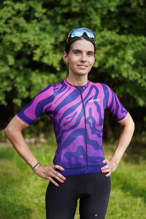 Koszulka rowerowa damska fioletowa air violet