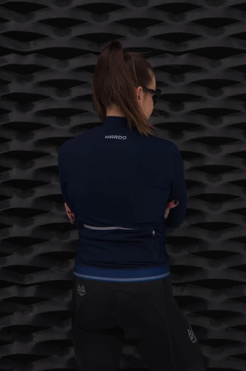 Bluza rowerowa damska granatowa - tył