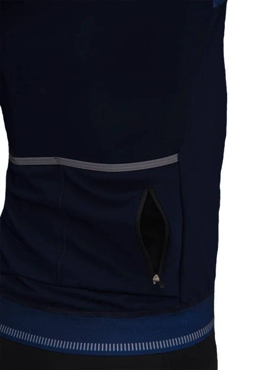 Bluza rowerowa damska granatowa - kieszenie