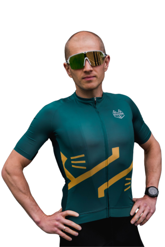 Koszulka rowerowa męska butelkowa zieleń