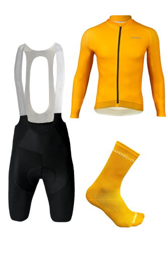 Strój kolarski męski full kit pomarańczowy