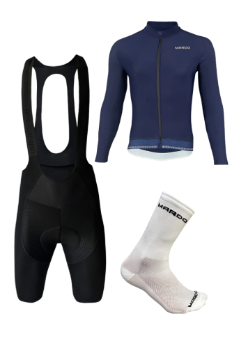 Strój kolarski męski full kit granatowy